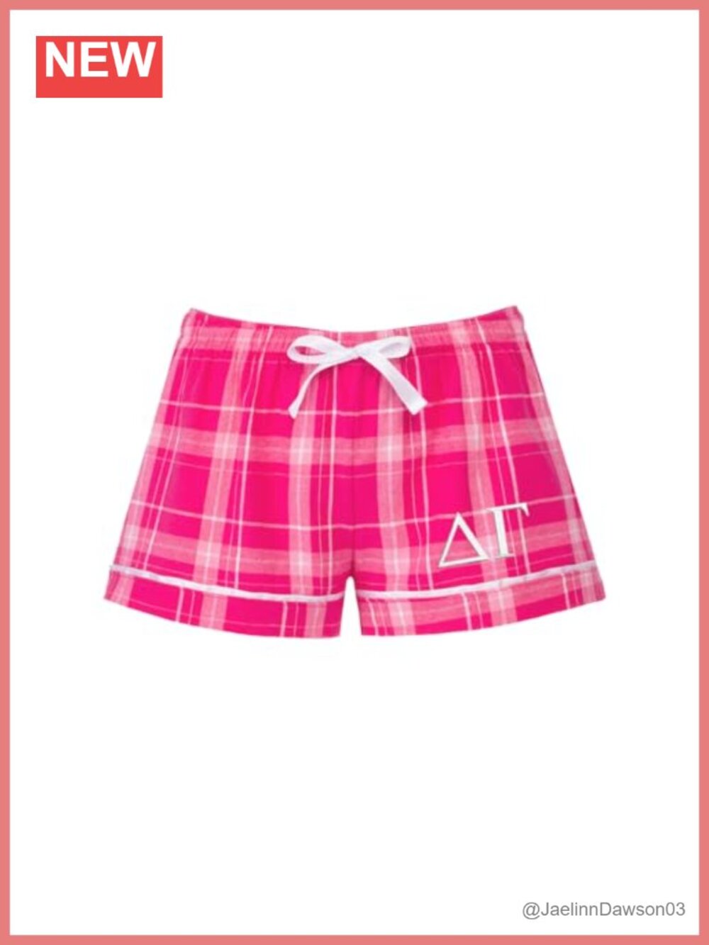 Delta Gamma Flannel Boxer Shorts Cotton Sleep Lounge Pajama Bottoms